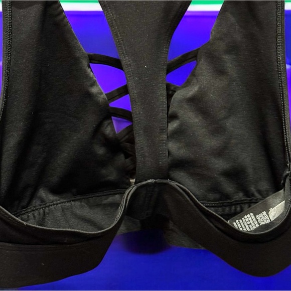 PINK VICTORIA SECRET Black Lace-Up Sports Bra not padded MEDIUM - Picture 5 of 5